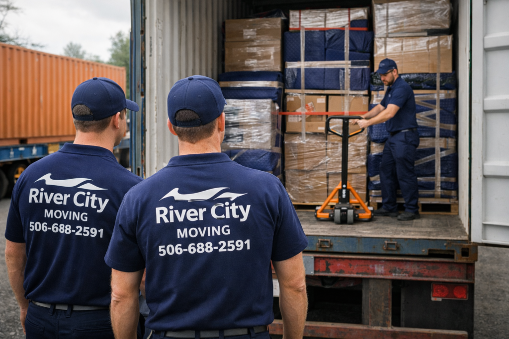Freight forwarding Moncton containerized relocation coordinated by River City Moving